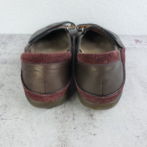 NAOT Israel Leather Comfort Shoes Mary Jane Metallic size 38 Lagenlook Hippie - Picture 10 of 11